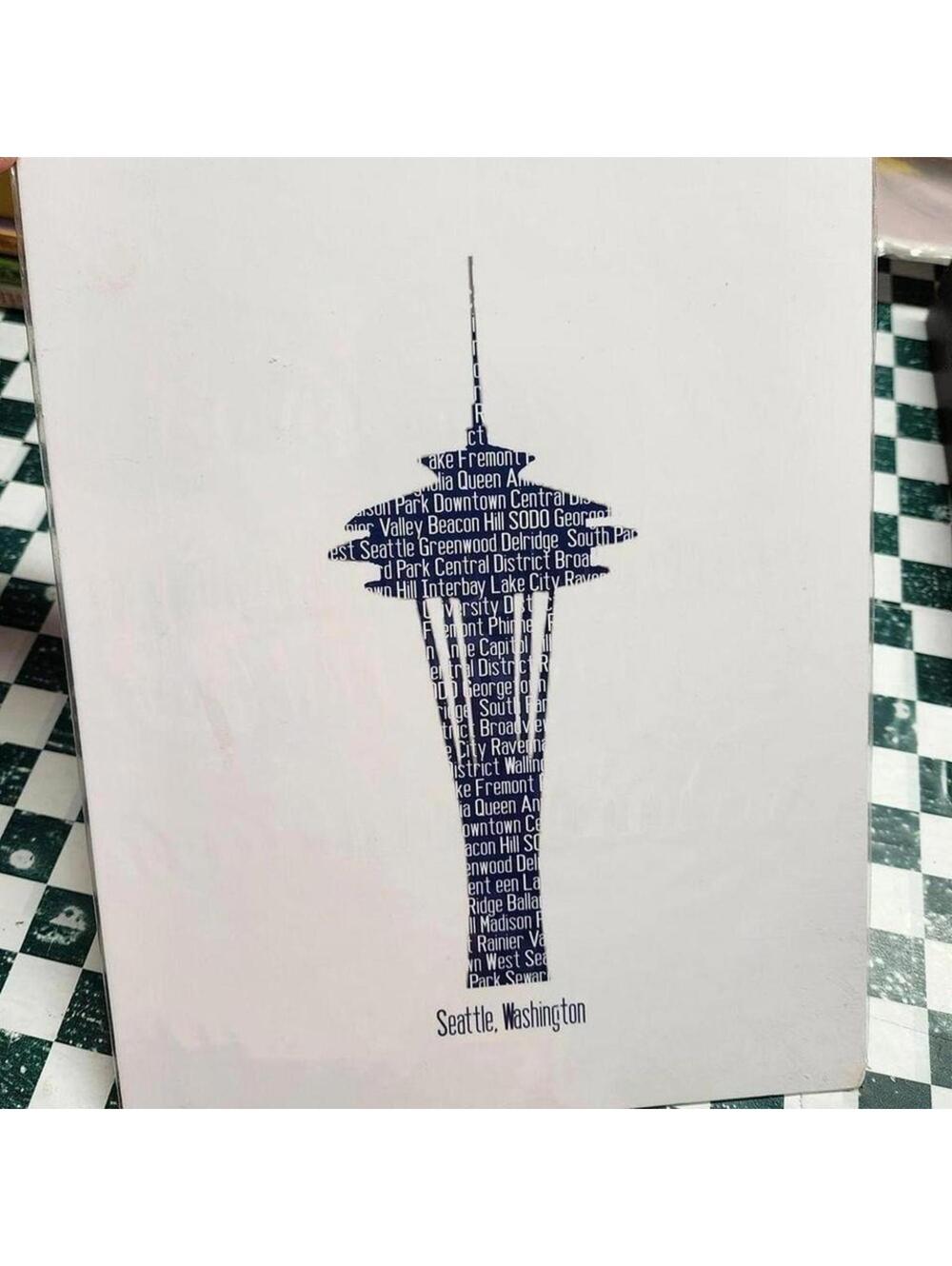 Seattle Space Needle Art Print 8 x 10 Inch